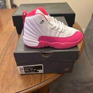 White and Pink High-Top Sneakers